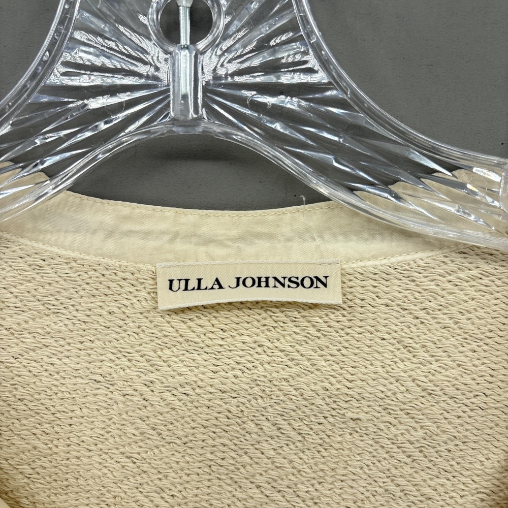 Ulla Johnson Sweater XS P‎ Cotton V Neck Tie Ruffle Puff Sleeve Alba Pullover - Picture 6 of 16